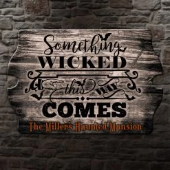 BarProducts Handcrafted Woodshop Made In The USA Custom Tavern Shaped Wood Bar Sign - Something Wicked