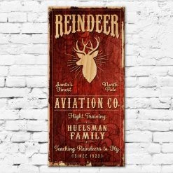 BarProducts.com CUSTOMIZABLE Large Vintage Wooden Holiday Bar Sign - Reindeer Aviation - 11 3/4" X 23 3/4" 4 BarProducts.com CUSTOMIZABLE Large Vintage Wooden Holiday Bar Sign - Reindeer Aviation - 11 3/4