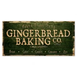 BarProducts.com Large Vintage Wooden Holiday Bar Sign - Gingerbread Bakery - 11 3/4" X 23 3/4"