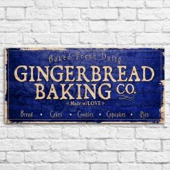 BarProducts.com Large Vintage Wooden Holiday Bar Sign - Gingerbread Bakery - 11 3/4