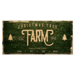 BarProducts.com CUSTOMIZABLE Large Vintage Wooden Holiday Bar Sign - Christmas Tree Farm - 11 3/4" X 23 3/4" BAR DECOR