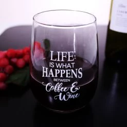 BarProducts.com Life Is What Happens... Stemless Wine Glass