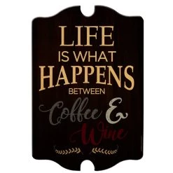 BarProducts.com Life Is What Happens... Tavern Shaped Wood Sign