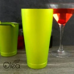 BarProducts.com Master Mixology Olea™ Cocktail Shaker - Metallic Lime Green NEON - 28oz Weighted