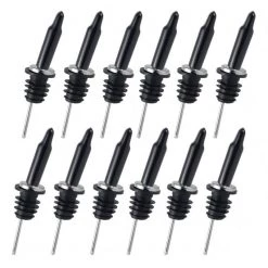 Bar Products BarConic® 304SS™ Stainless Steel Liquor Pourers W/ Caps - 12 Pack BAR SUPPLIES