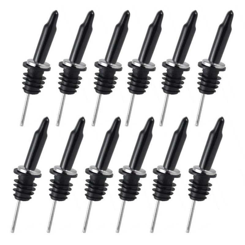 liquor-pourer-304ss-set.jpg Bar Products BarConic® 304SS™ Stainless Steel Liquor Pourers W/ Caps - 12 Pack BAR SUPPLIES