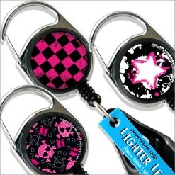 BarProducts.com Premium Clip Lighter Leash® - Grunge Pink And Black Series