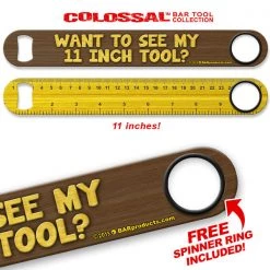 BarProducts.com Kolorcoat™ 11" Long COLOSSAL™ Speed Bottle Opener – Ruler