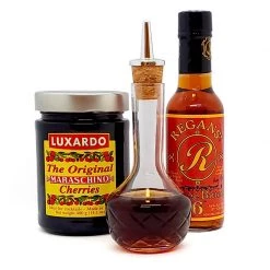 BarProducts.com Luxardo Cherries And Regan's Orange Bitters With Bitters Bottle And Dasher Cork Set Master Mixology