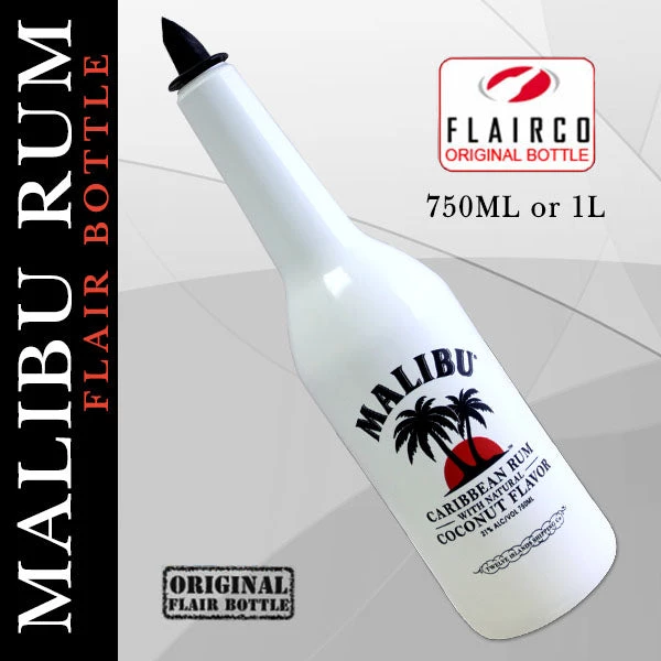 mailbu-rum-flair-bottle_web.jpg BarProducts.com Malibu Rum Flair Bottles - 750 ML And 1 L