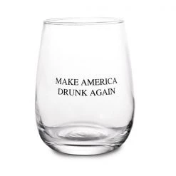 BarProducts.com BAR SUPPLIES Make America Drunk Again Stemless Wine Glass