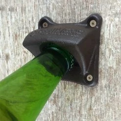 BarProducts.com BarConic® Wall Mounted Bottle Opener - Square Open Here - Cast Iron