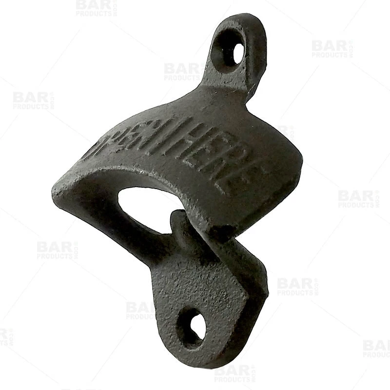 mall-mounted-bottle-opener-oh1-bpc-1.jpg BarProducts.com BarConic® Wall Mounted Bottle Opener - Open Here - Cast Iron