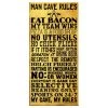 BarProducts.com Bar Signs Man Cave Rules – Large (11 3/4" X 23 3/4") Kolorcoat™ Wood Bar Sign