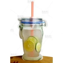 BarProducts.com Zipper Cocktail Bags - Mason Jar Design - 32oz Or 17oz