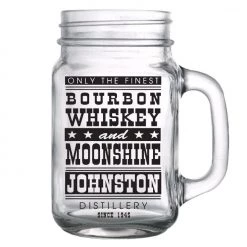 BarProducts.com CUSTOMIZABLE - 16oz Mason Jar With Handle - Bourbon, Whisky And Moonshine BAR SUPPLIES