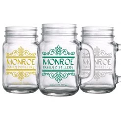 BarProducts.com CUSTOMIZABLE - 16oz Mason Jar With Handle - Calligraphy