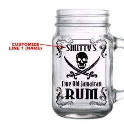BarProducts.com CUSTOMIZABLE - 16oz Mason Jar With Handle - Rum 3 BarProducts.com CUSTOMIZABLE - 16oz Mason Jar With Handle - Rum