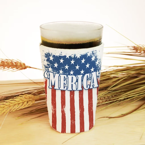 BarProducts.com ADD YOUR NAME Pint Glass Cooler - 'MERICA