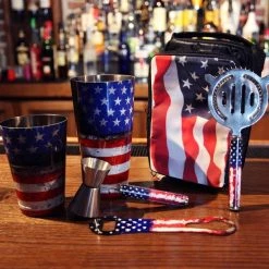 BarProducts.com BAR TOOLS USA Flag Bartender Set 4 BarProducts.com BAR TOOLS USA Flag Bartender Set