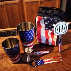 BarProducts.com BAR TOOLS USA Flag Bartender Set 5 BarProducts.com BAR TOOLS USA Flag Bartender Set