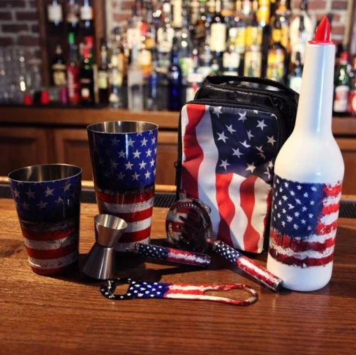 BarProducts.com BAR TOOLS USA Flag Bartender Set 6 BarProducts.com BAR TOOLS USA Flag Bartender Set
