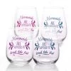 BarProducts.com Mermaids Are Supposed To Drink Like Fish Stemless Wine Glasses