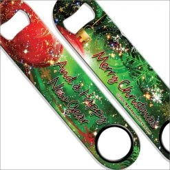 BarProducts.com Speed Bottle Opener / Bar Key - Merry Christmas Tree Bartending Bottle Openers