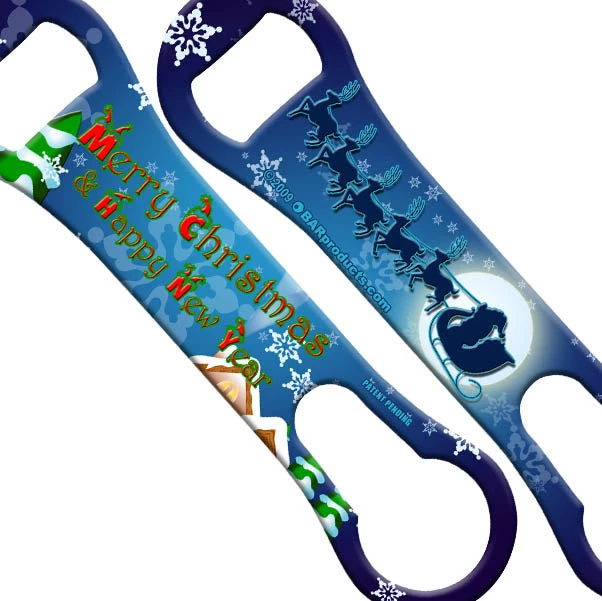 merry-christmas-vrod-091.jpg BarProducts.com Bartending Bottle Openers Santa Claus Is Coming - V-Rod® Bottle Opener