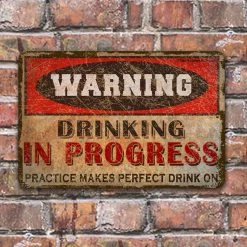 Bar Products BAR DECOR CUSTOMIZABLE Vintage Metal Bar Sign - 12