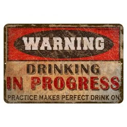 Bar Products BAR DECOR CUSTOMIZABLE Vintage Metal Bar Sign - 12