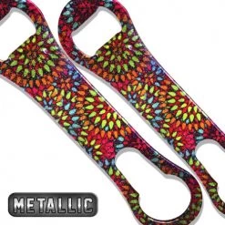 BarProducts.com Metallic Glitter Hippie Flowers V-Rod® Bartending Bottle Openers