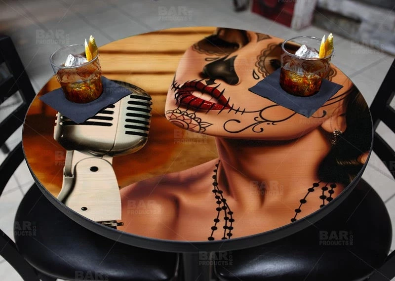 mi-cancion-round-wooden-table-top-with-featured-artist-daniel-esparza-bpc-800.jpg BarProducts.com Featured Artists Mi Cancion Round Wooden Table Top - Two Sizes Available