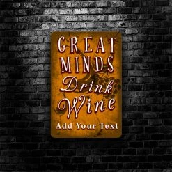 BarProducts.com Metal Bar Sign - Customized - Great Minds - 12" X 18"