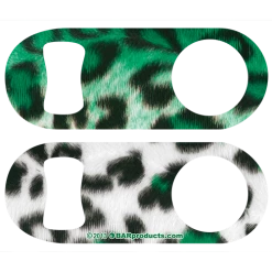 BarProducts.com PRODUCT DESIGNER Kolorcoat™ Mini Speed Opener - Green Leopard