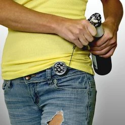 BarProducts.com Kolorcoat™ Mini Bottle Opener With Retractable Reel - Teal Zebra