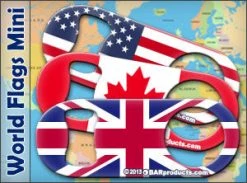 BarProducts.com World Flag Kolorcoat™ Mini Bottle Openers BAR TOOLS