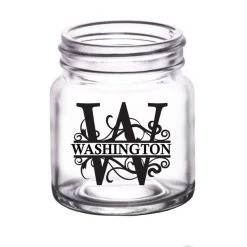 BarProducts.com CUSTOMIZABLE - 2oz Clear Mini Mason Jar Shot Glass - Monogram