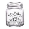 BarProducts.com CUSTOMIZABLE - 2oz Clear Mini Mason Jar Shot Glass - Mr. And Mrs. Happily