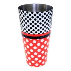 BarProducts.com Cocktail Shaker Tin - Printed Designer Series - 28oz Weighted - Minnie Mouse Polka Dots