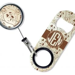 BarProducts.com CUSTOMIZABLE Mini Bottle Opener With Retractable Reel - Vintage Design 2