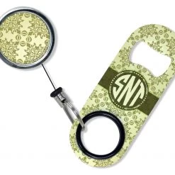 BarProducts.com CUSTOMIZABLE Mini Bottle Opener With Retractable Reel - Vintage Design 3 Bartending Bottle Openers