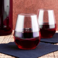 BarProducts.com SPECIAL COLLECTIONS 4 Ounce Plastic Stemless Wine Glass - Box Of 8