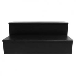 BarProducts.com BAR DECOR MixMaster™ 2 Tier Incremental Wooden Liquor Bottle Shelf Displays - BLACK