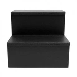 BarProducts.com BAR DECOR MixMaster™ 2 Tier Incremental Wooden Liquor Bottle Shelf Displays - BLACK