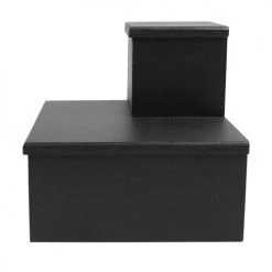 BarProducts.com BAR DECOR MixMaster™ 2 Tier Incremental Wooden Liquor Bottle Shelf Displays - BLACK