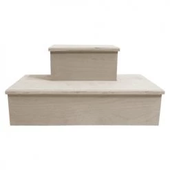 BarProducts.com BAR DECOR MixMaster™ 2 Tier Incremental Wooden Liquor Bottle Shelf Displays - NATURAL