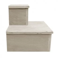 BarProducts.com BAR DECOR MixMaster™ 2 Tier Incremental Wooden Liquor Bottle Shelf Displays - NATURAL