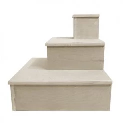 BarProducts.com MixMaster™ 3 Tier Incremental Wooden Liquor Bottle Shelf Displays - NATURAL BAR DECOR