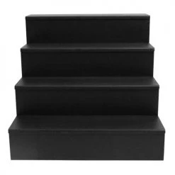 BarProducts.com Wooden Liquor Shelves - 4 Tier - BLACK BAR DECOR